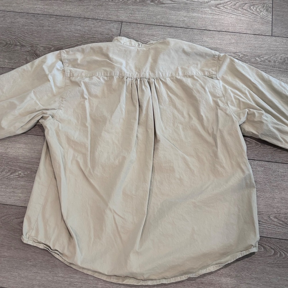 Frontier Classics Bib Front Shirt Mens XL Tan Khaki Cotton Western Band Collar - Picture 7 of 7